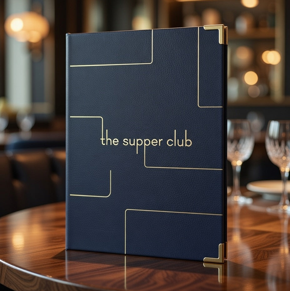 Luxury faux leather menu cover